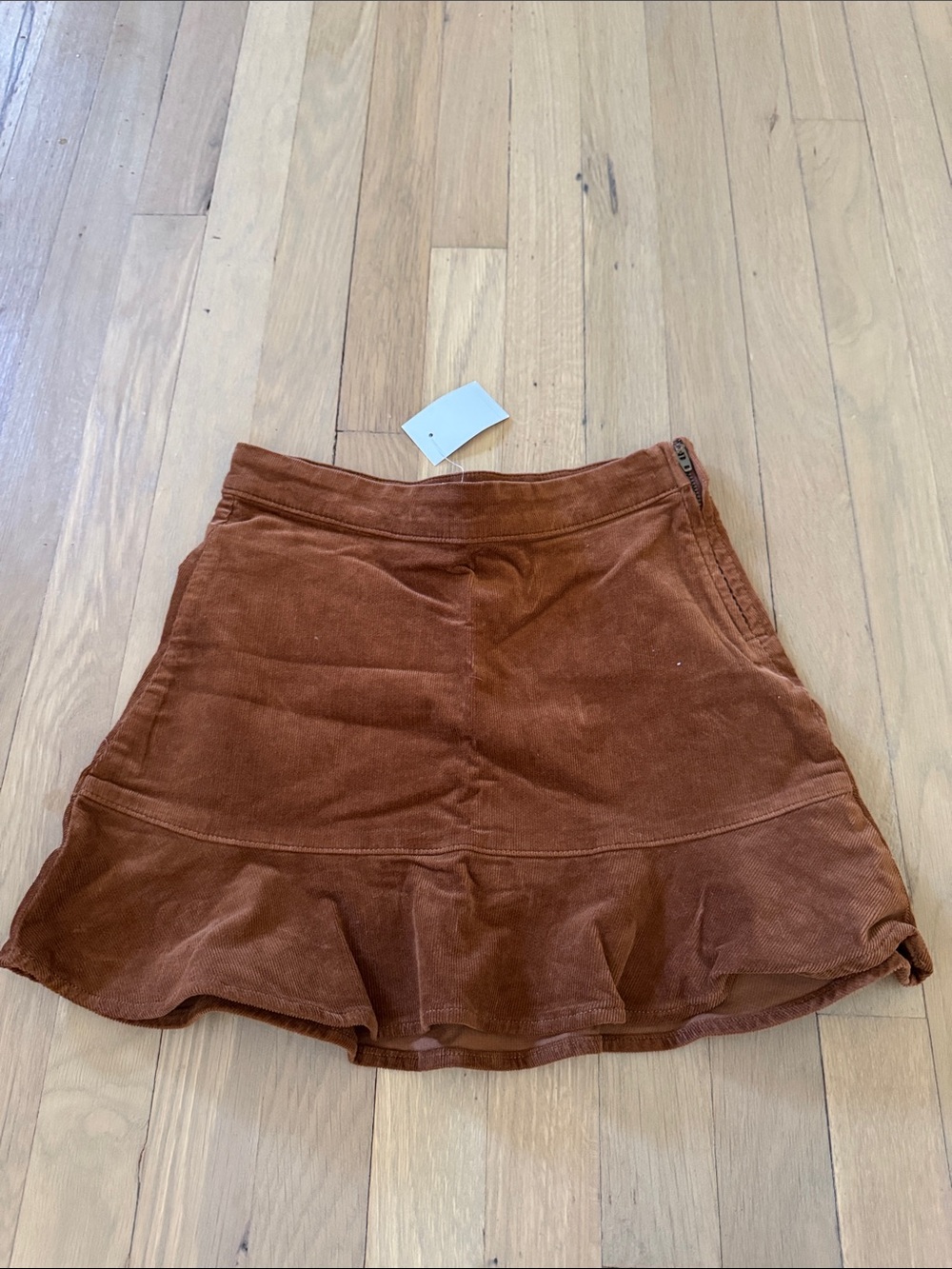 Crewcuts Corduroy Ruffle Hem Skirt - Rust Brown